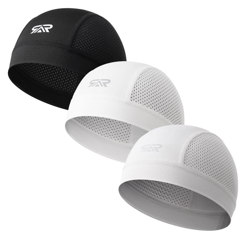 Longlong – Pack de 2 gorros transpirables tipo ‘skull cap’ para hombre. Ligeros, absorben el sudor. Para usar debajo del casco en ciclismo, motociclismo, running o como bandana.