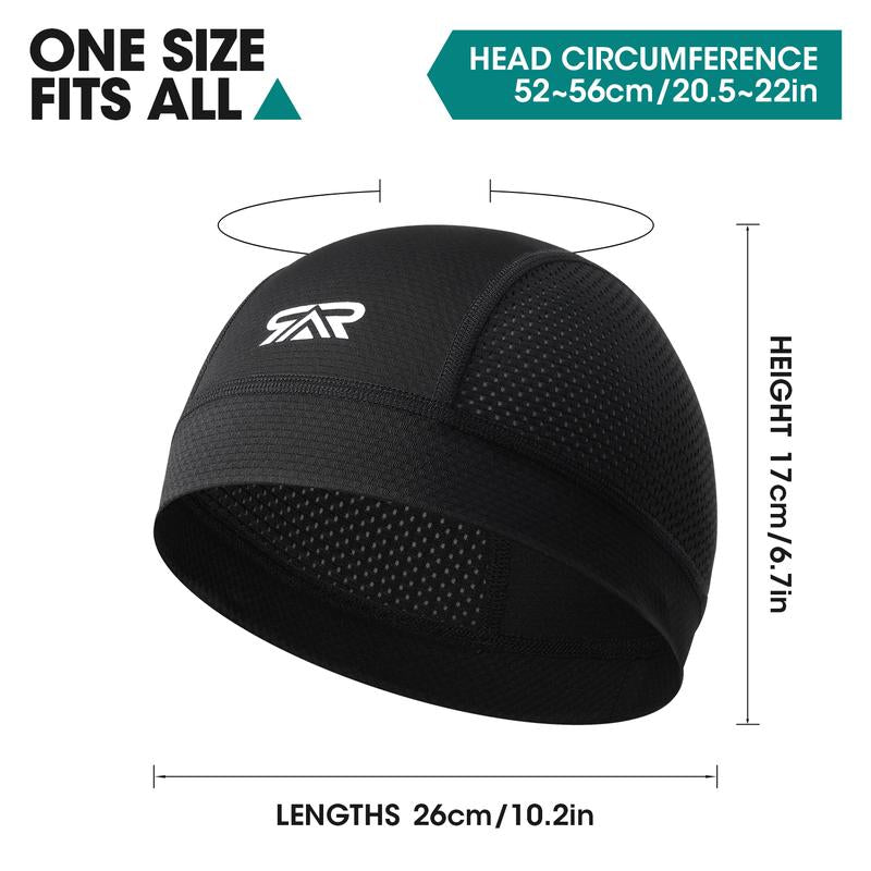 Longlong – Pack de 2 gorros transpirables tipo ‘skull cap’ para hombre. Ligeros, absorben el sudor. Para usar debajo del casco en ciclismo, motociclismo, running o como bandana.