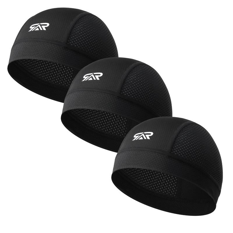 Longlong – Pack de 2 gorros transpirables tipo ‘skull cap’ para hombre. Ligeros, absorben el sudor. Para usar debajo del casco en ciclismo, motociclismo, running o como bandana.