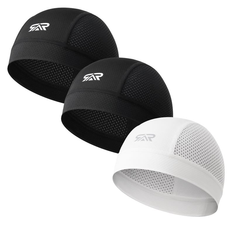 Longlong – Pack de 2 gorros transpirables tipo ‘skull cap’ para hombre. Ligeros, absorben el sudor. Para usar debajo del casco en ciclismo, motociclismo, running o como bandana.