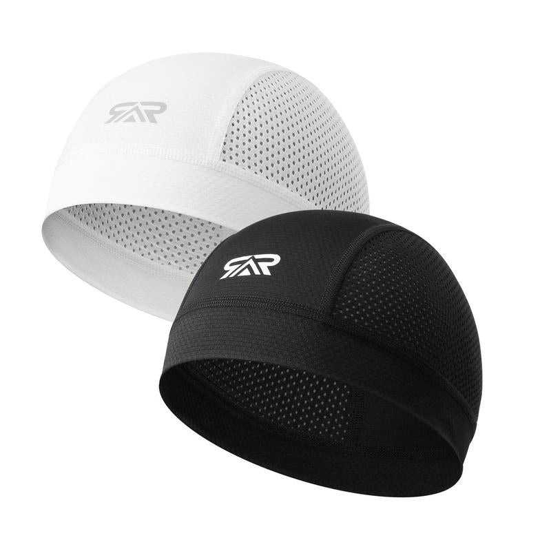 Longlong – Pack de 2 gorros transpirables tipo ‘skull cap’ para hombre. Ligeros, absorben el sudor. Para usar debajo del casco en ciclismo, motociclismo, running o como bandana.