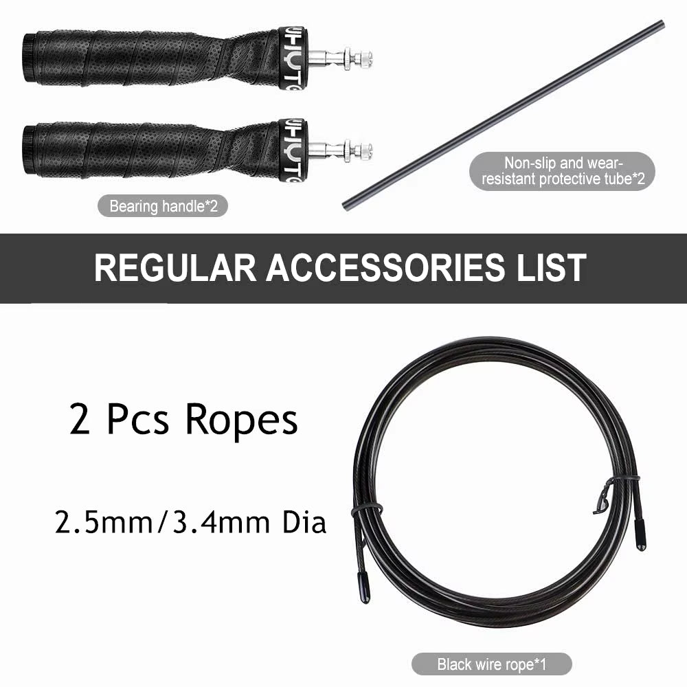 Cuerda para Saltar con Peso – Cuerda de Velocidad Antienredos con Rodamientos de Bolas para Ejercicio y Fitness, Ajustable y de Alta Velocidad